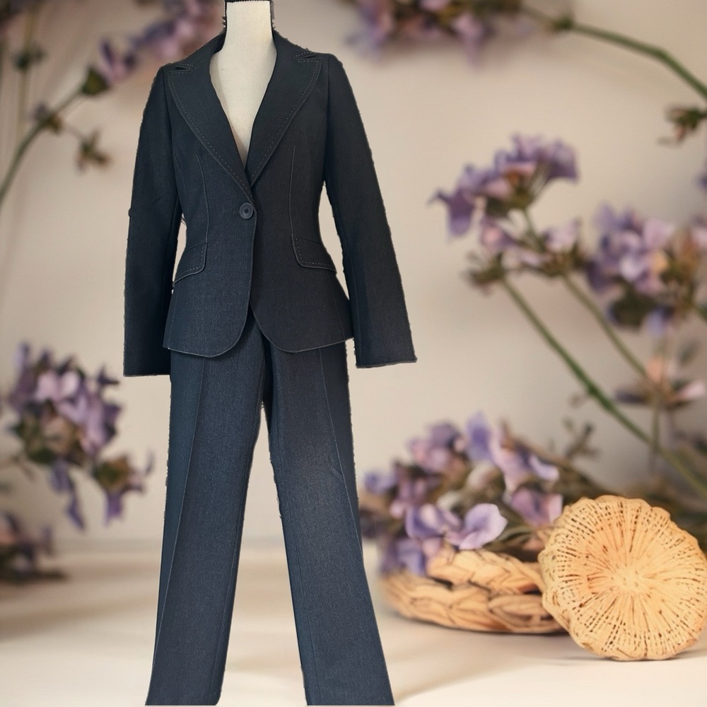 Classiques Entier Women's Dark Denim Tailered Pantsuit